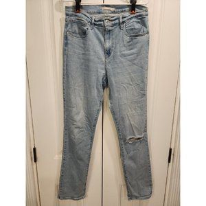 WOMEN'S SZ 31 HIGH RISE STRAIGHT 724 MED WASH JEANS STREATCHY MATERIAL